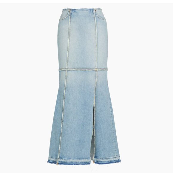 NWT Re/done Frayed Denim Maxi Skirt Size 28 (Women's 6 but will fit an 8) - Picture 4 of 5